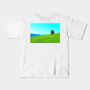 Scene in Piani di Ragnolo with a lone tree Kids T-Shirt